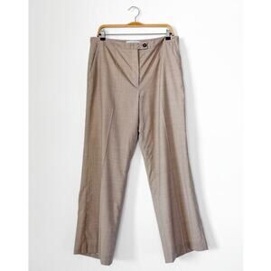Carolina Herrera Brown Gray Virgin Wool Silk Woven Wide Leg Trouser Pants 14